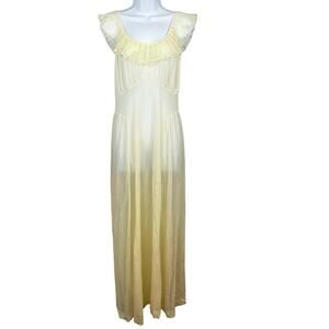 Vintage Sheer Nightgown Slip Yellow